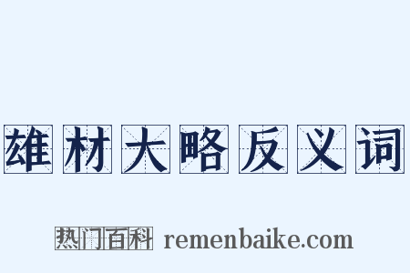 雄材大略反义词是什么意思的图片